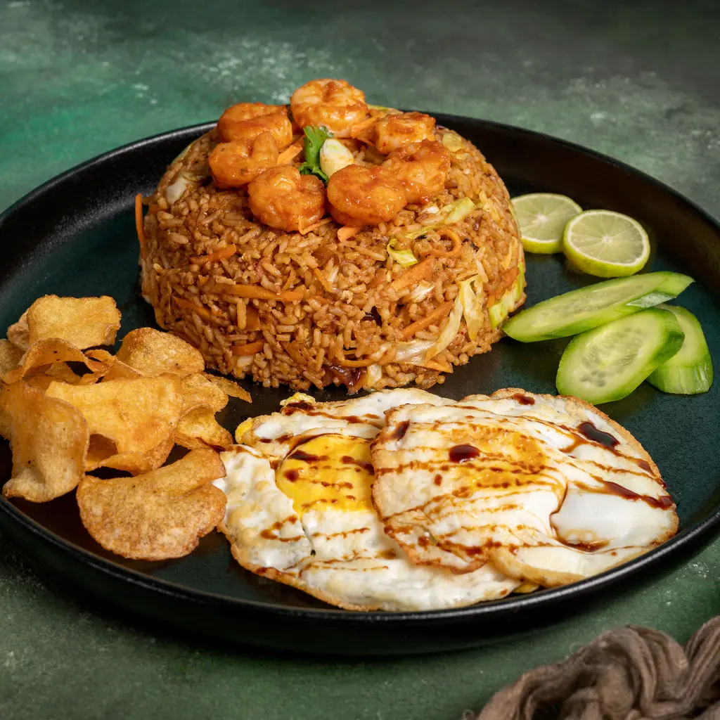 Fried Rice ( Nasi Goring ) With Shrimp